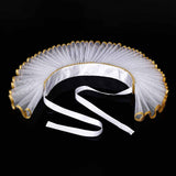 Maxbell Elizabethan Clown Neck Ruffle Sturdy Costume Accessory for Prop Party Gothic Gold White