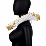 Maxbell Elizabethan Clown Neck Ruffle Sturdy Costume Accessory for Prop Party Gothic Gold White