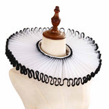 Maxbell Elizabethan Clown Neck Ruffle Sturdy Costume Accessory for Prop Party Gothic White Black