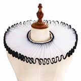 Maxbell Elizabethan Clown Neck Ruffle Sturdy Costume Accessory for Prop Party Gothic White Black