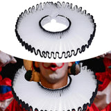 Maxbell Elizabethan Clown Neck Ruffle Sturdy Costume Accessory for Prop Party Gothic White Black
