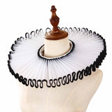 Maxbell Elizabethan Clown Neck Ruffle Sturdy Costume Accessory for Prop Party Gothic White Black