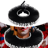 Maxbell Elizabethan Clown Neck Ruffle Sturdy Costume Accessory for Prop Party Gothic Black