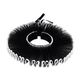 Maxbell Elizabethan Clown Neck Ruffle Sturdy Costume Accessory for Prop Party Gothic Black