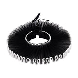 Maxbell Elizabethan Clown Neck Ruffle Sturdy Costume Accessory for Prop Party Gothic Black
