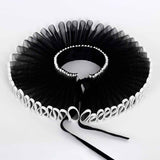 Maxbell Elizabethan Clown Neck Ruffle Sturdy Costume Accessory for Prop Party Gothic Black