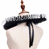 Maxbell Elizabethan Clown Neck Ruffle Sturdy Costume Accessory for Prop Party Gothic Black