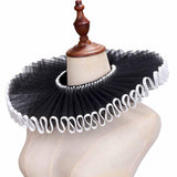 Maxbell Elizabethan Clown Neck Ruffle Sturdy Costume Accessory for Prop Party Gothic Black