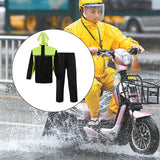 Maxbell Rain Suit Visibility Reflective Lightweight Hooded Raincoat for Camping Farm L