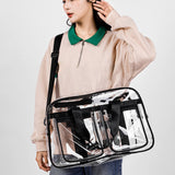 Maxbell PVC Clear Tote Bag Casual Transparent Handbag for Hiking Business Trip Beach Black