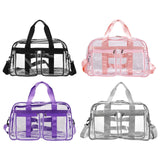 Maxbell PVC Clear Tote Bag Casual Transparent Handbag for Hiking Business Trip Beach Black
