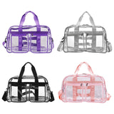 Maxbell PVC Clear Tote Bag Casual Transparent Handbag for Hiking Business Trip Beach Black
