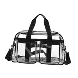 Maxbell PVC Clear Tote Bag Casual Transparent Handbag for Hiking Business Trip Beach Black