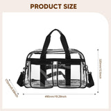 Maxbell PVC Clear Tote Bag Casual Transparent Handbag for Hiking Business Trip Beach Black