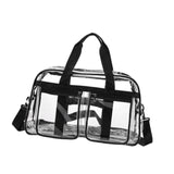 Maxbell PVC Clear Tote Bag Casual Transparent Handbag for Hiking Business Trip Beach Black