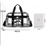 Maxbell PVC Clear Tote Bag Casual Transparent Handbag for Hiking Business Trip Beach Black