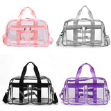 Maxbell PVC Clear Tote Bag Casual Transparent Handbag for Hiking Business Trip Beach Black