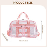 Maxbell PVC Clear Tote Bag Casual Transparent Handbag for Hiking Business Trip Beach Pink Red