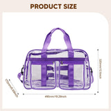 Maxbell PVC Clear Tote Bag Casual Transparent Handbag for Hiking Business Trip Beach Purple