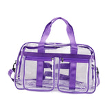Maxbell PVC Clear Tote Bag Casual Transparent Handbag for Hiking Business Trip Beach Purple