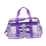 Maxbell PVC Clear Tote Bag Casual Transparent Handbag for Hiking Business Trip Beach Purple