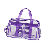 Maxbell PVC Clear Tote Bag Casual Transparent Handbag for Hiking Business Trip Beach Purple