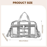 Maxbell PVC Clear Tote Bag Casual Transparent Handbag for Hiking Business Trip Beach Light Gray