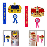 Maxbell King Crown Birthday Crown Costume Headwear for Homecome Halloween Birthday Blue