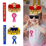 Maxbell King Crown Birthday Crown Costume Headwear for Homecome Halloween Birthday Blue