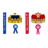 Maxbell King Crown Birthday Crown Costume Headwear for Homecome Halloween Birthday Blue