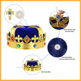 Maxbell King Crown Birthday Crown Costume Headwear for Homecome Halloween Birthday Blue