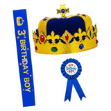 Maxbell King Crown Birthday Crown Costume Headwear for Homecome Halloween Birthday Blue