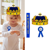 Maxbell King Crown Birthday Crown Costume Headwear for Homecome Halloween Birthday Blue