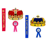 Maxbell King Crown Birthday Crown Costume Headwear for Homecome Halloween Birthday Blue