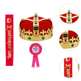 Maxbell King Crown Birthday Crown Costume Headwear for Homecome Halloween Birthday Red