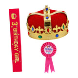 Maxbell King Crown Birthday Crown Costume Headwear for Homecome Halloween Birthday Red