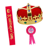 Maxbell King Crown Birthday Crown Costume Headwear for Homecome Halloween Birthday Red