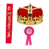 Maxbell King Crown Birthday Crown Costume Headwear for Homecome Halloween Birthday Red