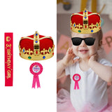 Maxbell King Crown Birthday Crown Costume Headwear for Homecome Halloween Birthday Red