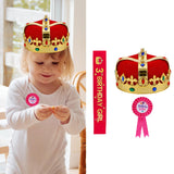 Maxbell King Crown Birthday Crown Costume Headwear for Homecome Halloween Birthday Red