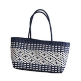 Maxbell Handwoven Shopping Basket Fashion Hand Woven Tote for Camping Outdoor Travel Black