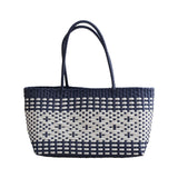 Maxbell Handwoven Shopping Basket Fashion Hand Woven Tote for Camping Outdoor Travel Black