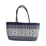 Maxbell Handwoven Shopping Basket Fashion Hand Woven Tote for Camping Outdoor Travel Black