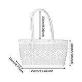 Maxbell Handwoven Shopping Basket Fashion Hand Woven Tote for Camping Outdoor Travel Black