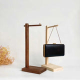 Maxbell Purse Holder Multipurpose Wood Jewelry Holder for Countertop Retail Showroom light brown