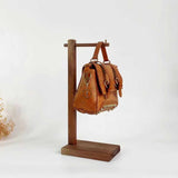 Maxbell Purse Holder Multipurpose Wood Jewelry Holder for Countertop Retail Showroom dark brown