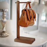 Maxbell Purse Holder Multipurpose Wood Jewelry Holder for Countertop Retail Showroom dark brown