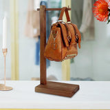 Maxbell Purse Holder Multipurpose Wood Jewelry Holder for Countertop Retail Showroom dark brown