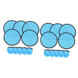 Maxbell 10 Pieces Folding Fans Portable for Performance Wedding DIY Outdoor Activity Blue