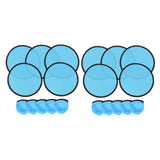 Maxbell 10 Pieces Folding Fans Portable for Performance Wedding DIY Outdoor Activity Blue